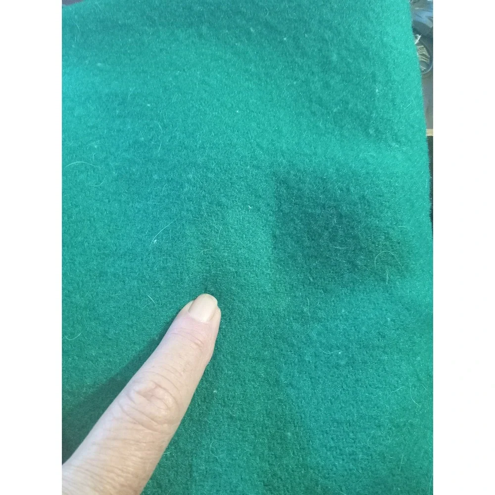 Vintage Hudsons Bay Company Green Wool Blanket Made in England Black Stripe HBC